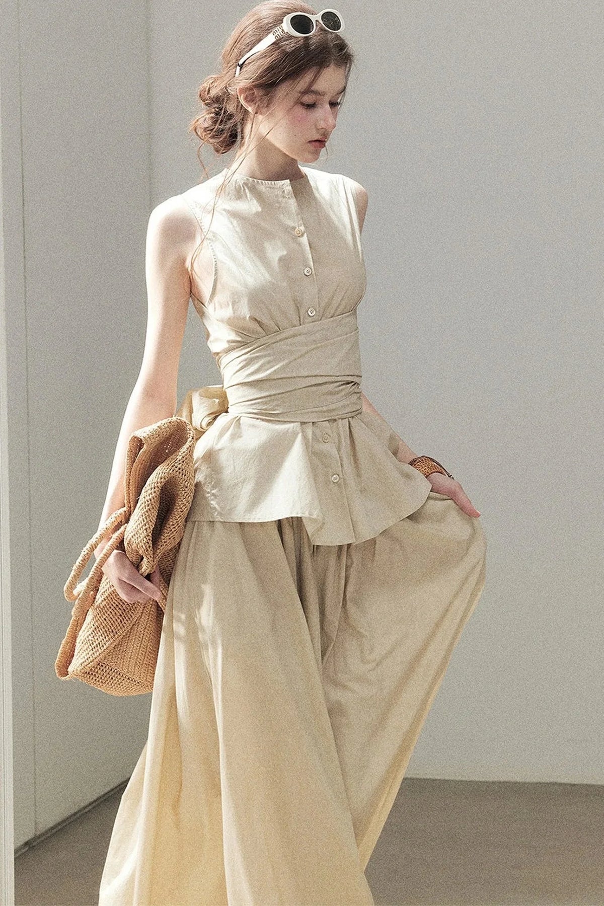 French Style Lazy Top and Skirt Set-Up
