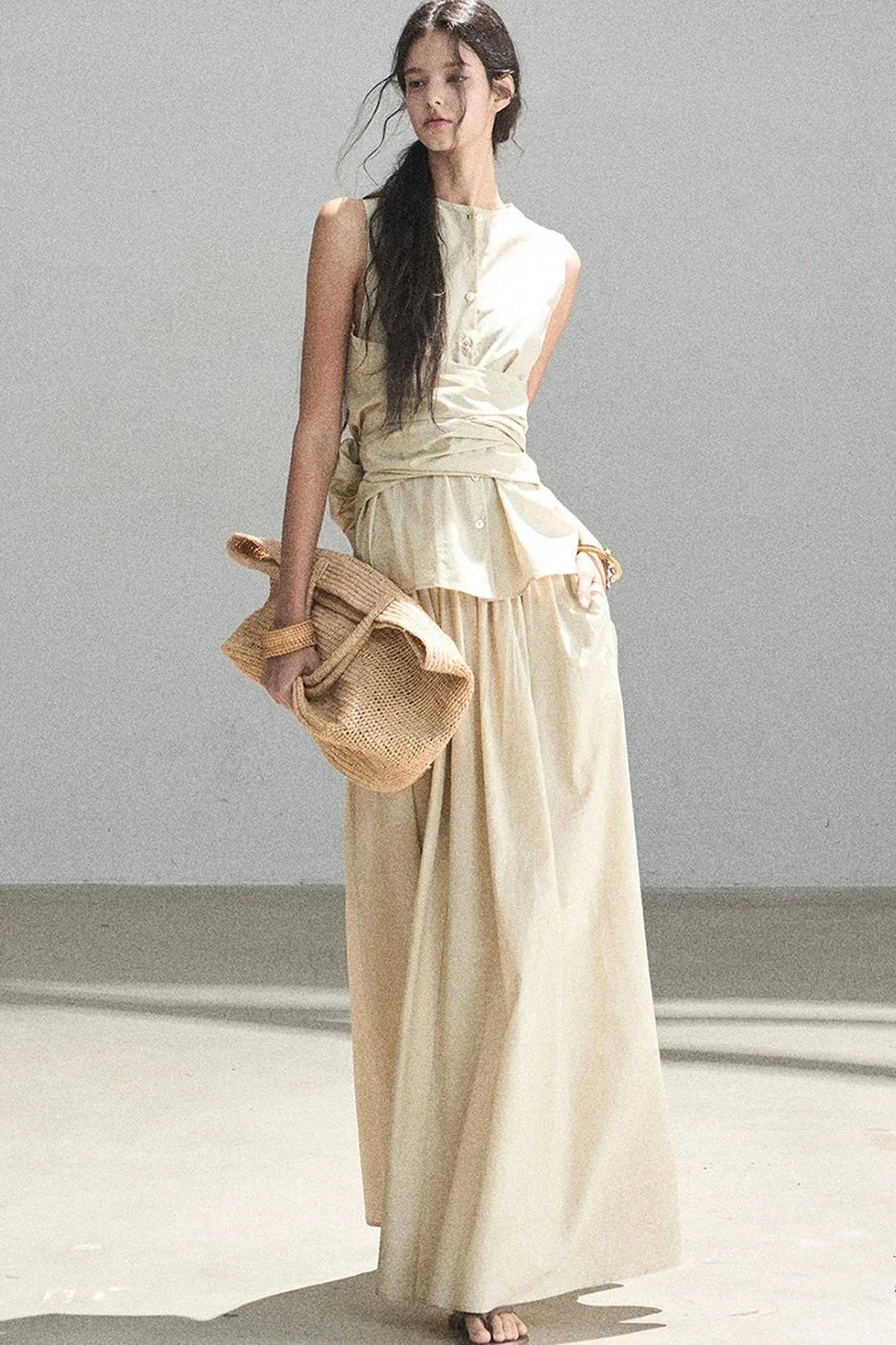 French Style Lazy Top and Skirt Set-Up