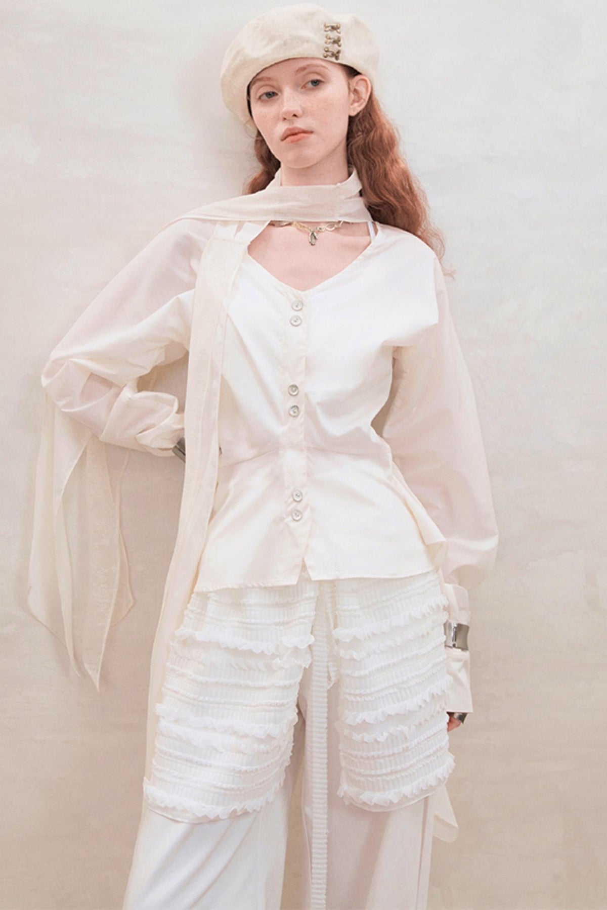 French Style Waist Cinched Shirt Set-Up