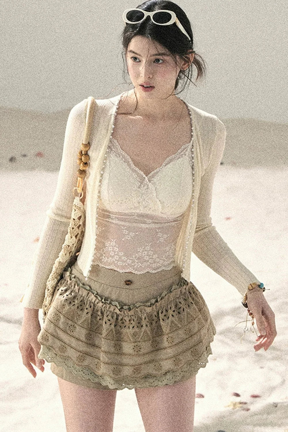 French Sun Protection Knit Cardigan Set-Up