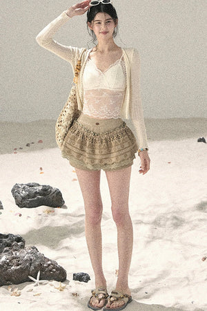 French Sun Protection Knit Cardigan Set-Up