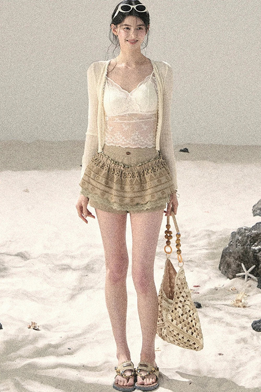 French Sun Protection Knit Cardigan Set-Up