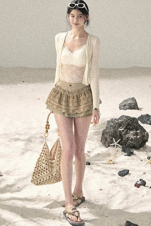 French Sun Protection Knit Cardigan Set-Up