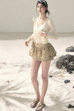 French Sun Protection Knit Cardigan Set-Up