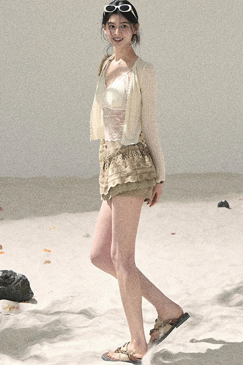 French Sun Protection Knit Cardigan Set-Up