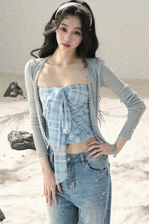 French Sun Protection Knit Cardigan Set-Up