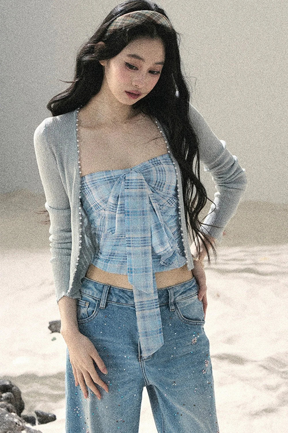 French Sun Protection Knit Cardigan Set-Up