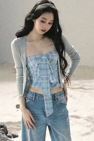 French Sun Protection Knit Cardigan Set-Up
