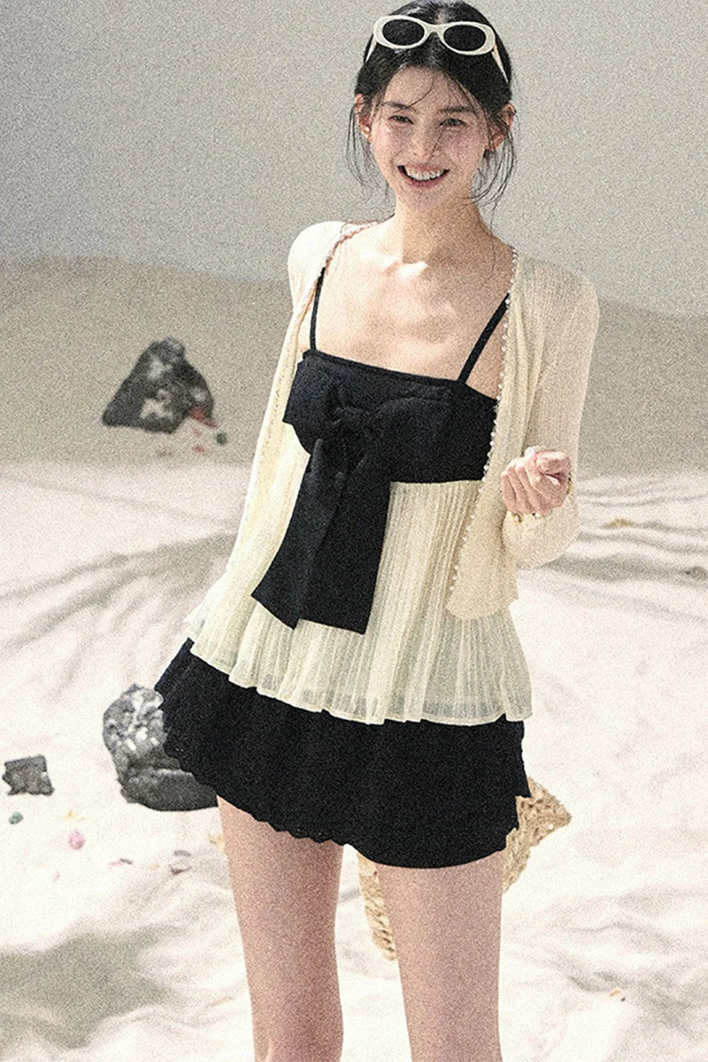 French Sun Protection Knit Cardigan Set-Up