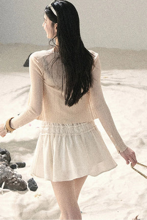 French Sun Protection Knit Cardigan Set-Up