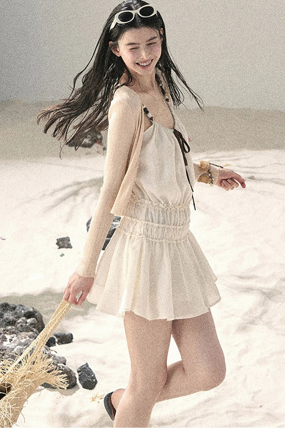 French Sun Protection Knit Cardigan Set-Up
