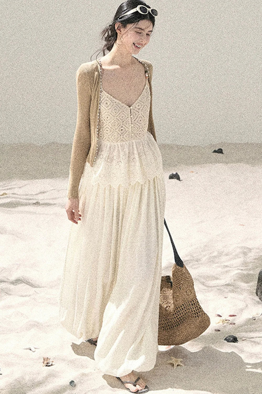 French Sun Protection Knit Cardigan Set-Up