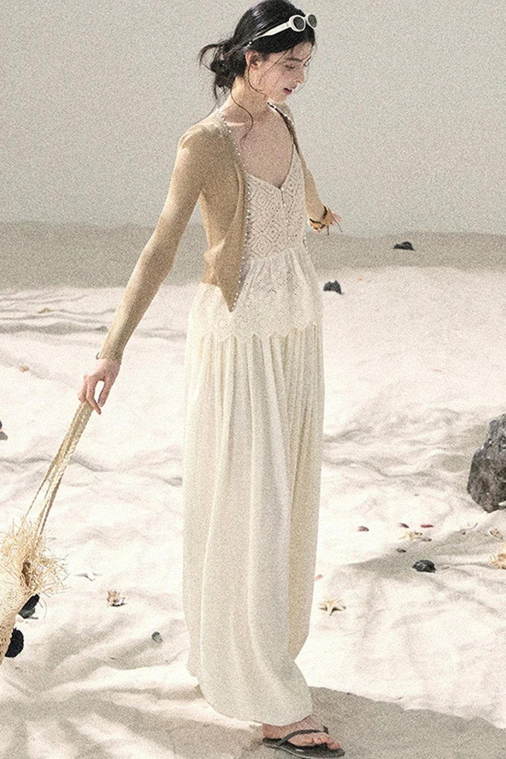 French Sun Protection Knit Cardigan Set-Up