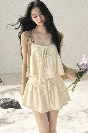 French Sun Protection Knit Cardigan Set-Up