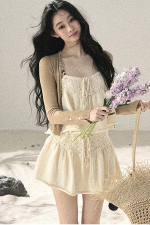French Sun Protection Knit Cardigan Set-Up