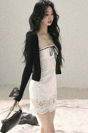 French Sun Protection Knit Cardigan Set-Up