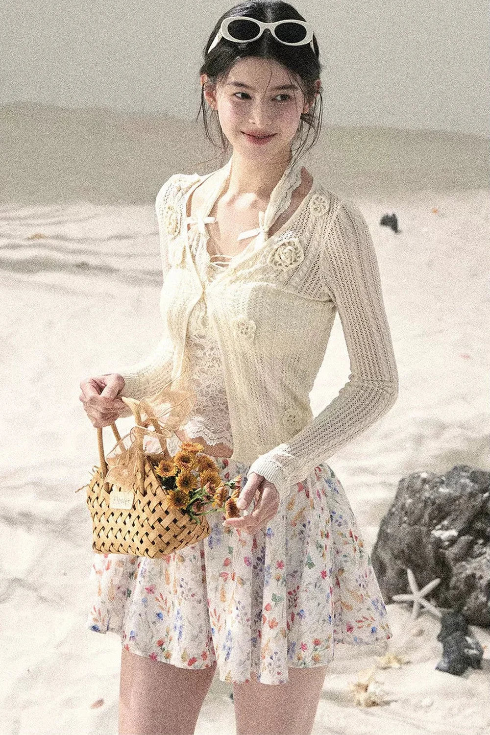 French Thin Sun Protection Cardigan Set-Up
