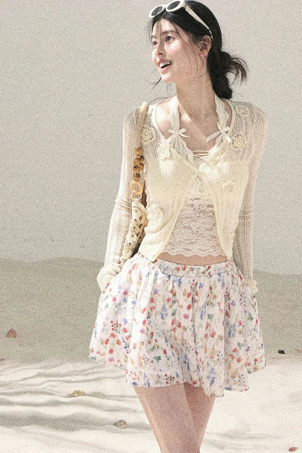 French Thin Sun Protection Cardigan Set-Up