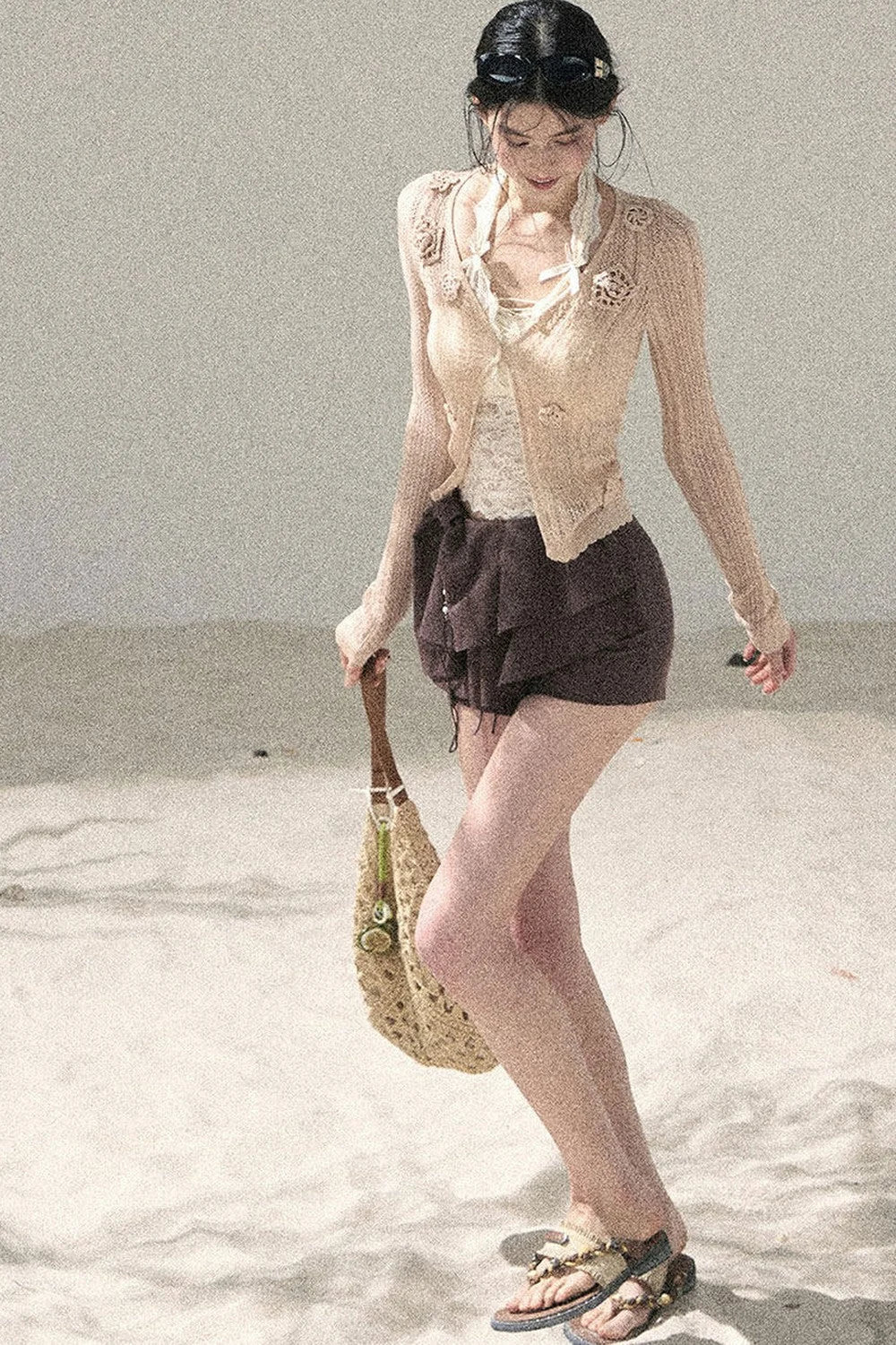 French Thin Sun Protection Cardigan Set-Up