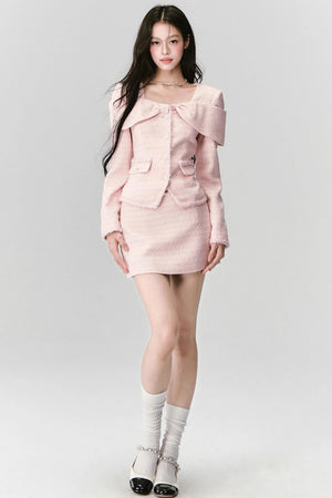 French Tweed Top With Skirt Set-Up