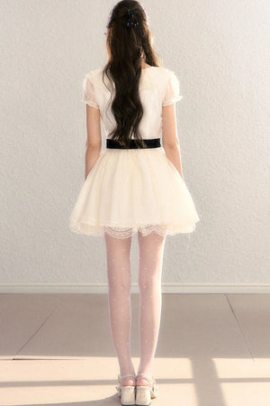 French V-Neck Color-Block Dress