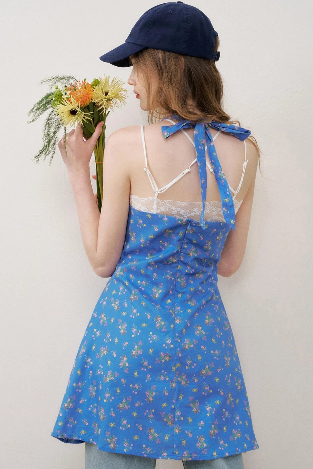French V-Neck Dress With Inner Cami Set-Up