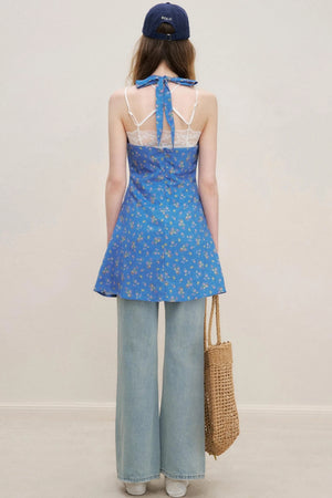 French V-Neck Dress With Inner Cami Set-Up