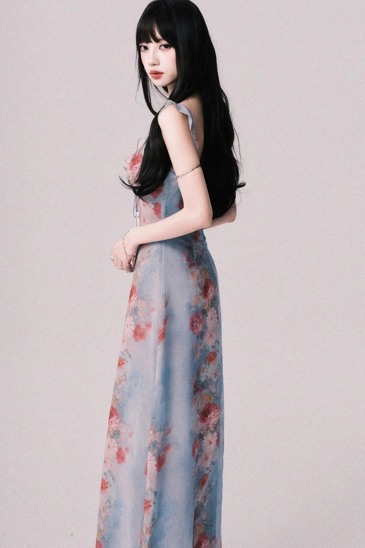 French V-Neck Halter Dress