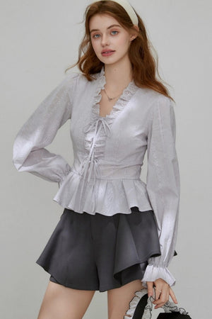 French V-Neck Top