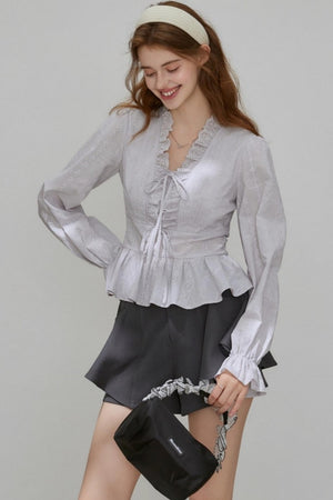 French V-Neck Top