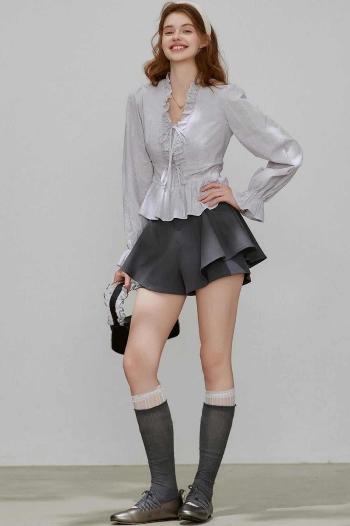 French V-Neck Top