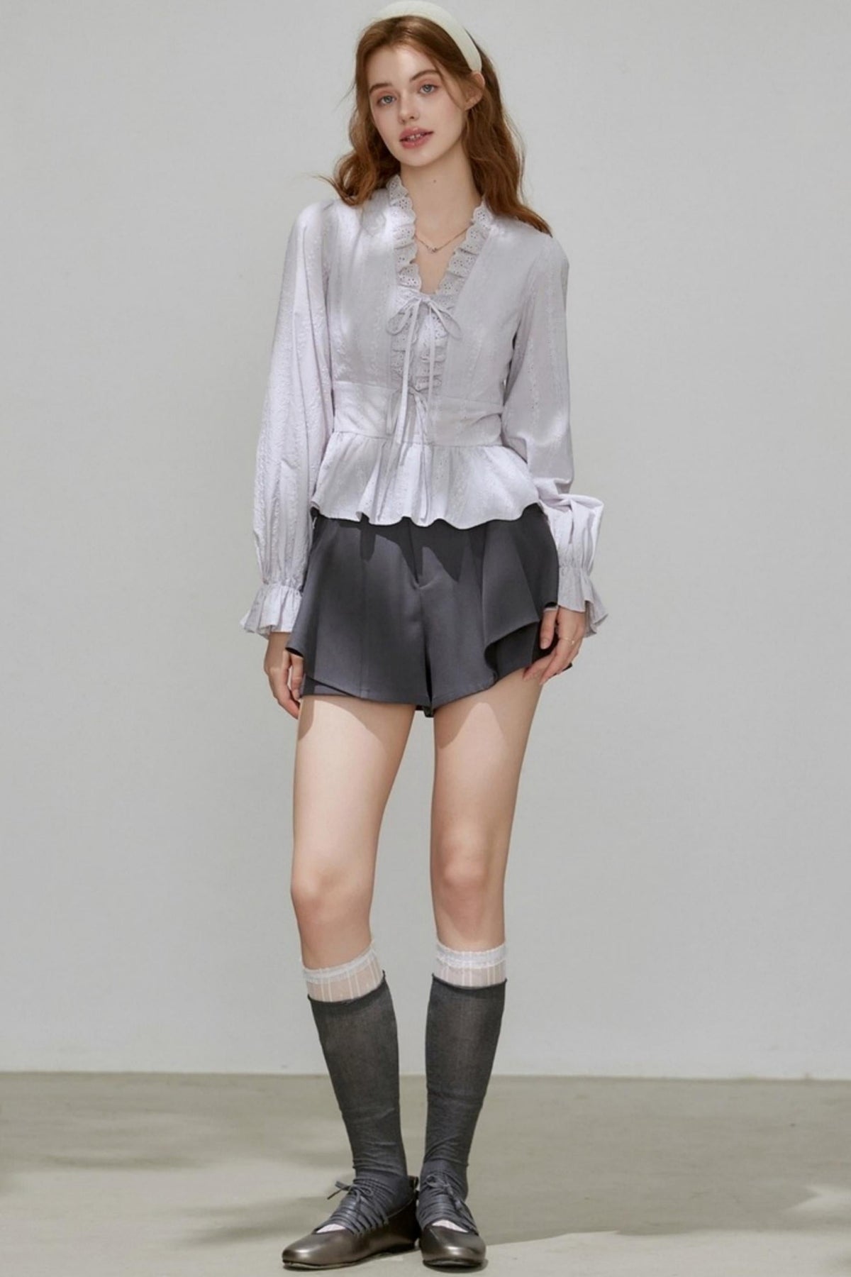 French V-Neck Top