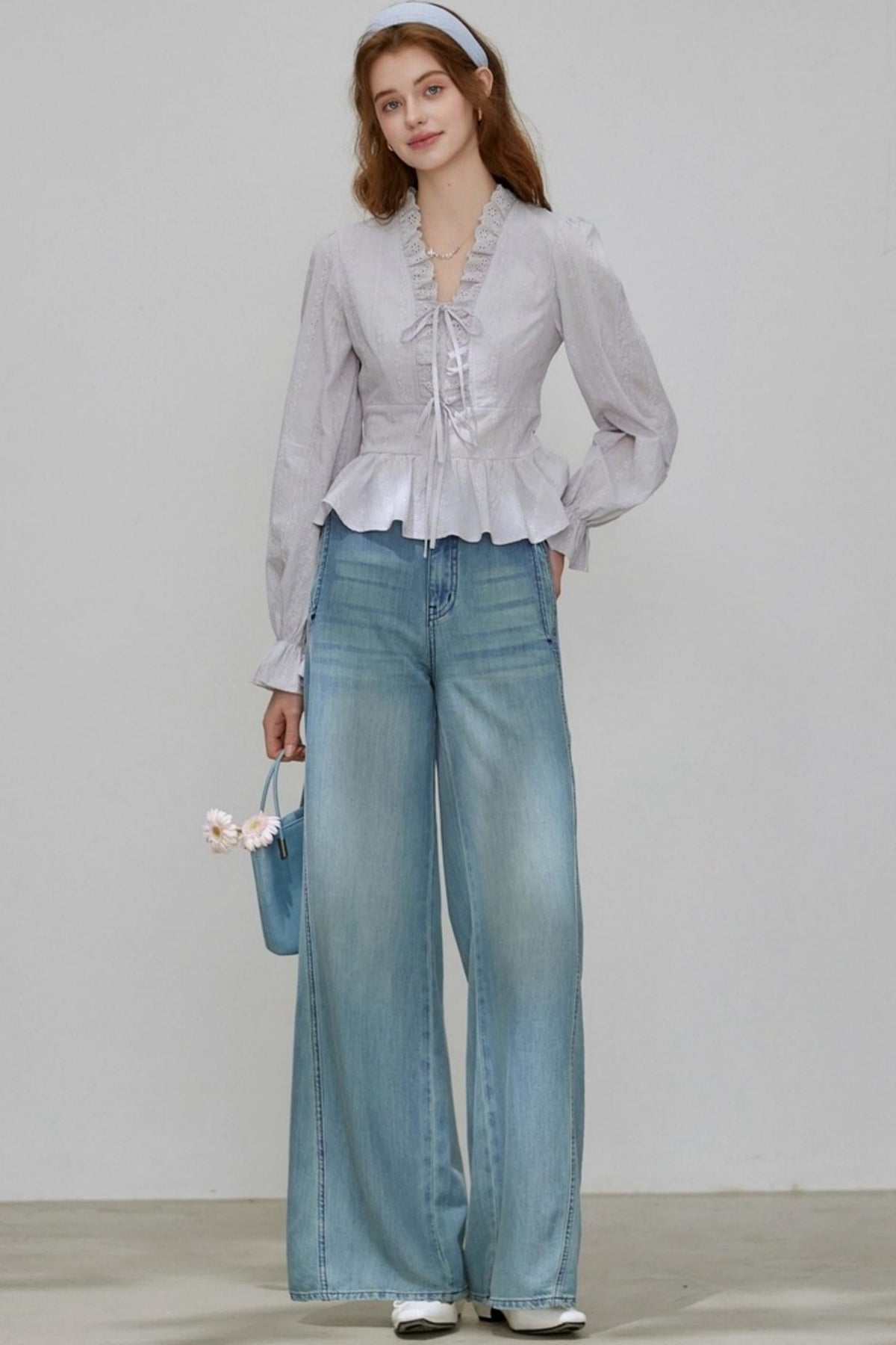French V-Neck Top