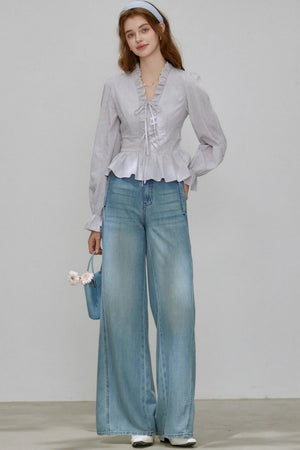 French V-Neck Top