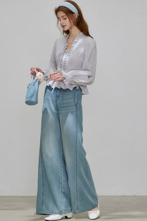 French V-Neck Top