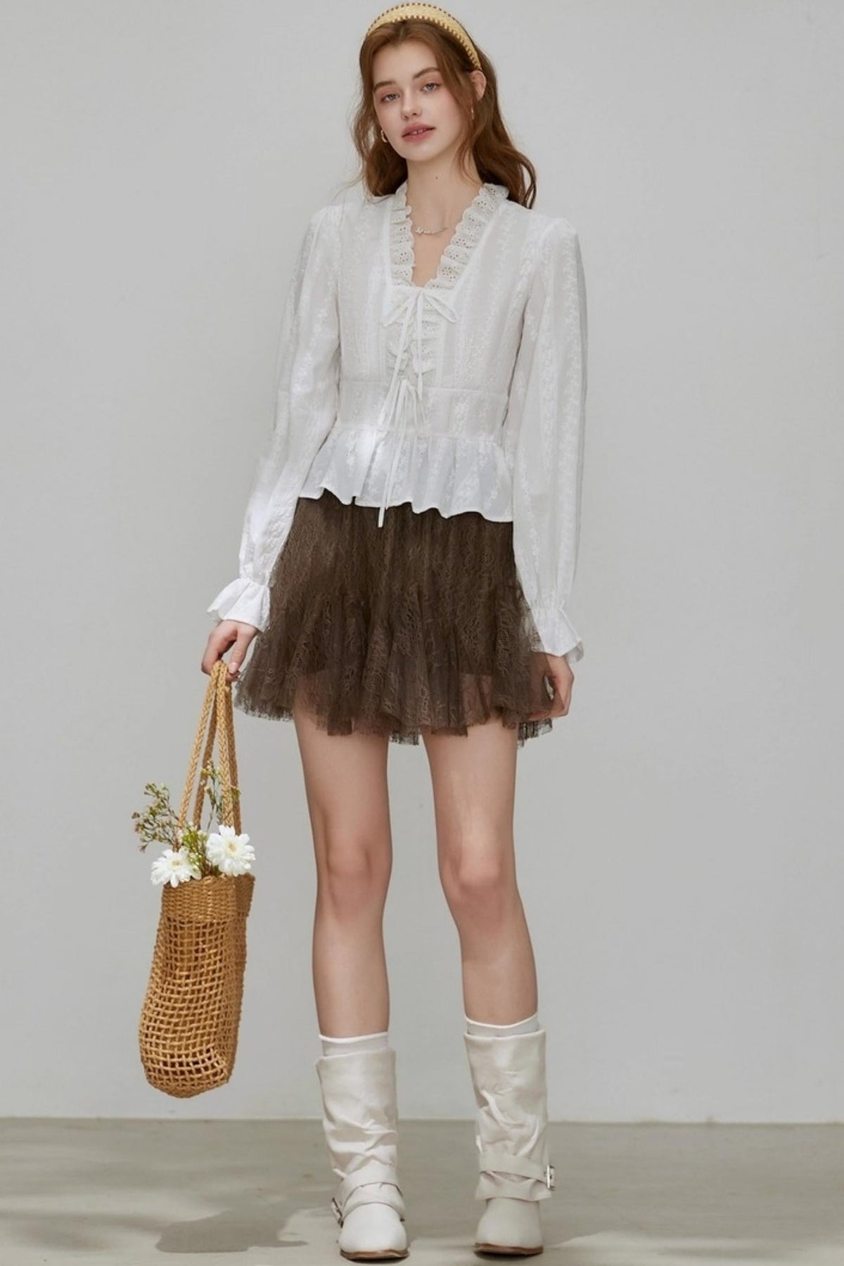French V-Neck Top
