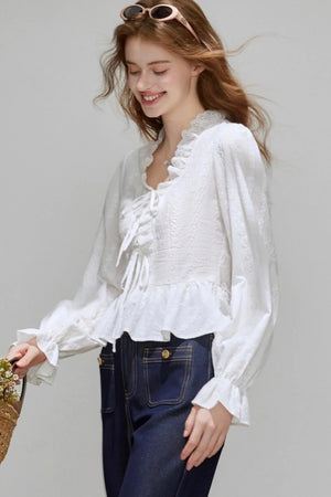 French V-Neck Top
