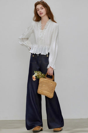 French V-Neck Top