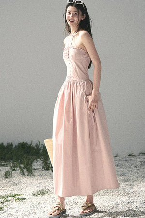 French Vibe Halter Dress