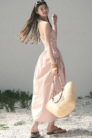 French Vibe Halter Dress