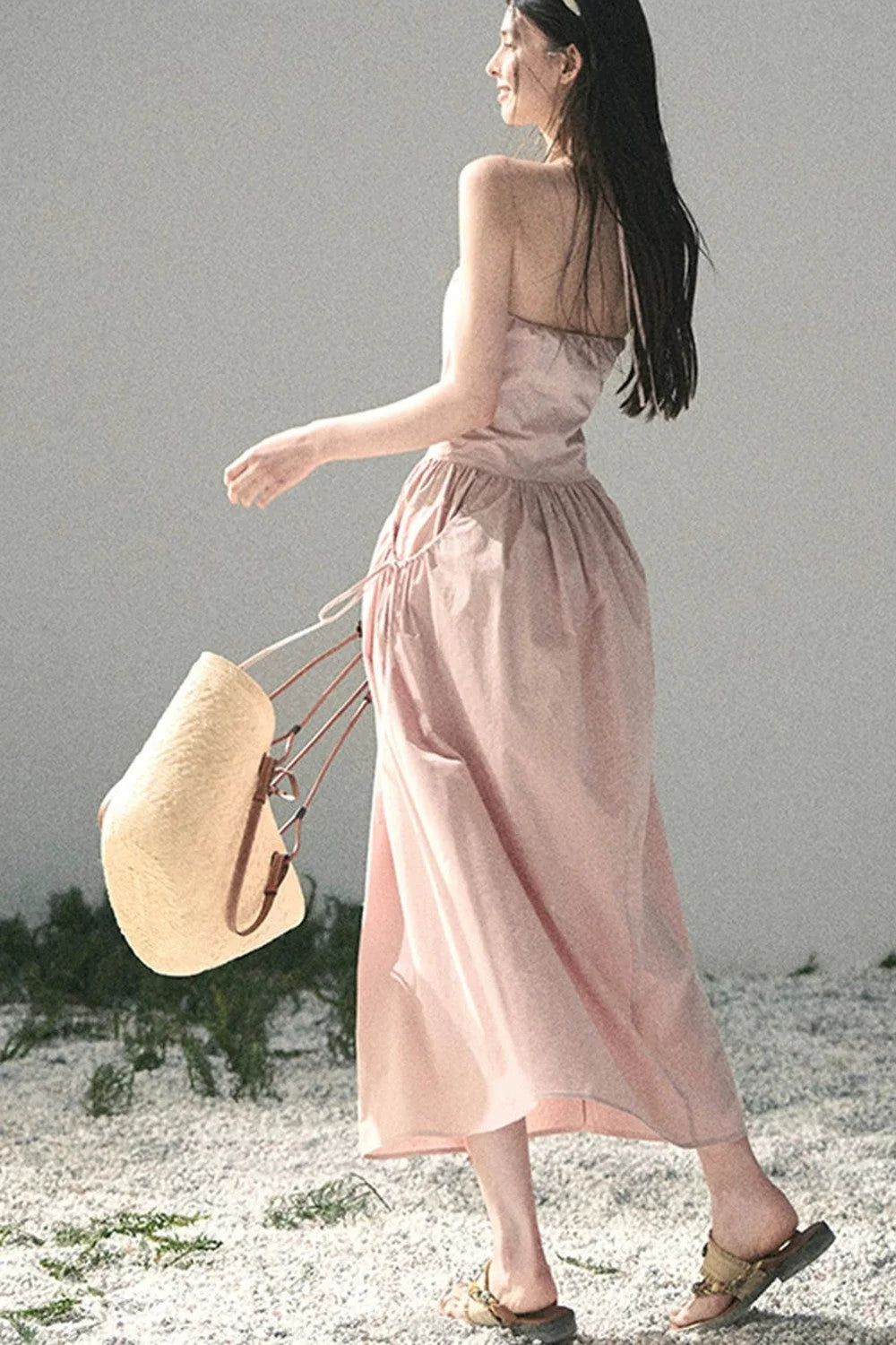 French Vibe Halter Dress