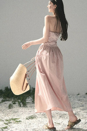 French Vibe Halter Dress