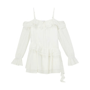 French Vintage Lace Long-Sleeved Dress