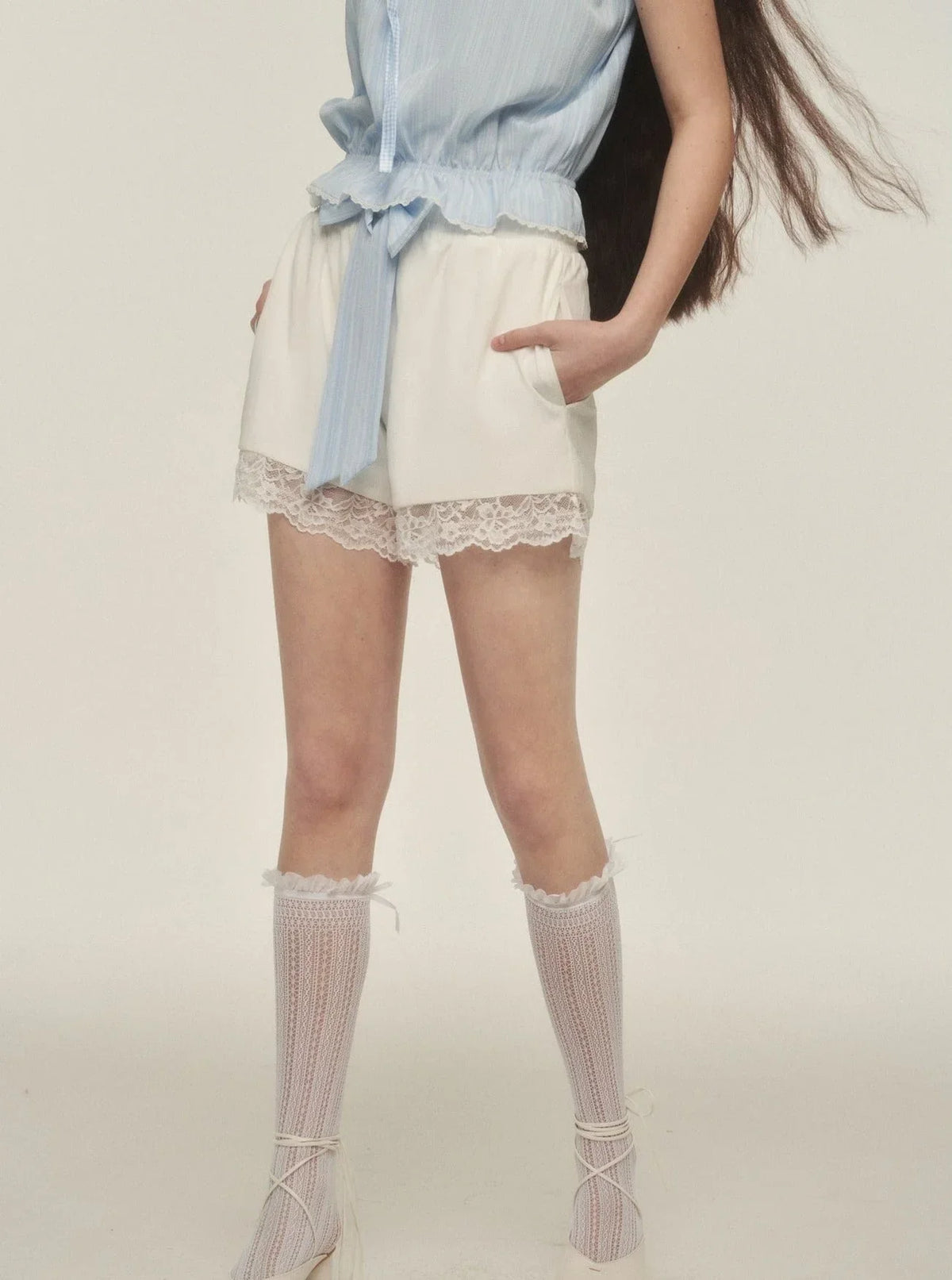 French Vintage Lace Shorts