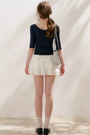 French Wave Lace Bow Blouse