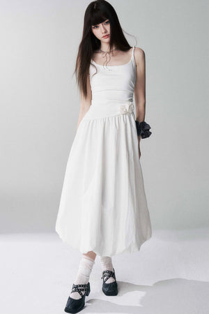 French White Flower Dress