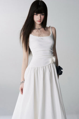 French White Flower Dress