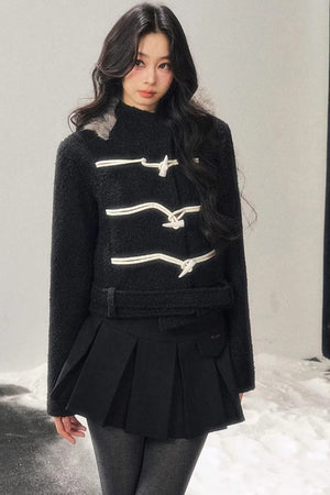 French Woolen Hooded Coat