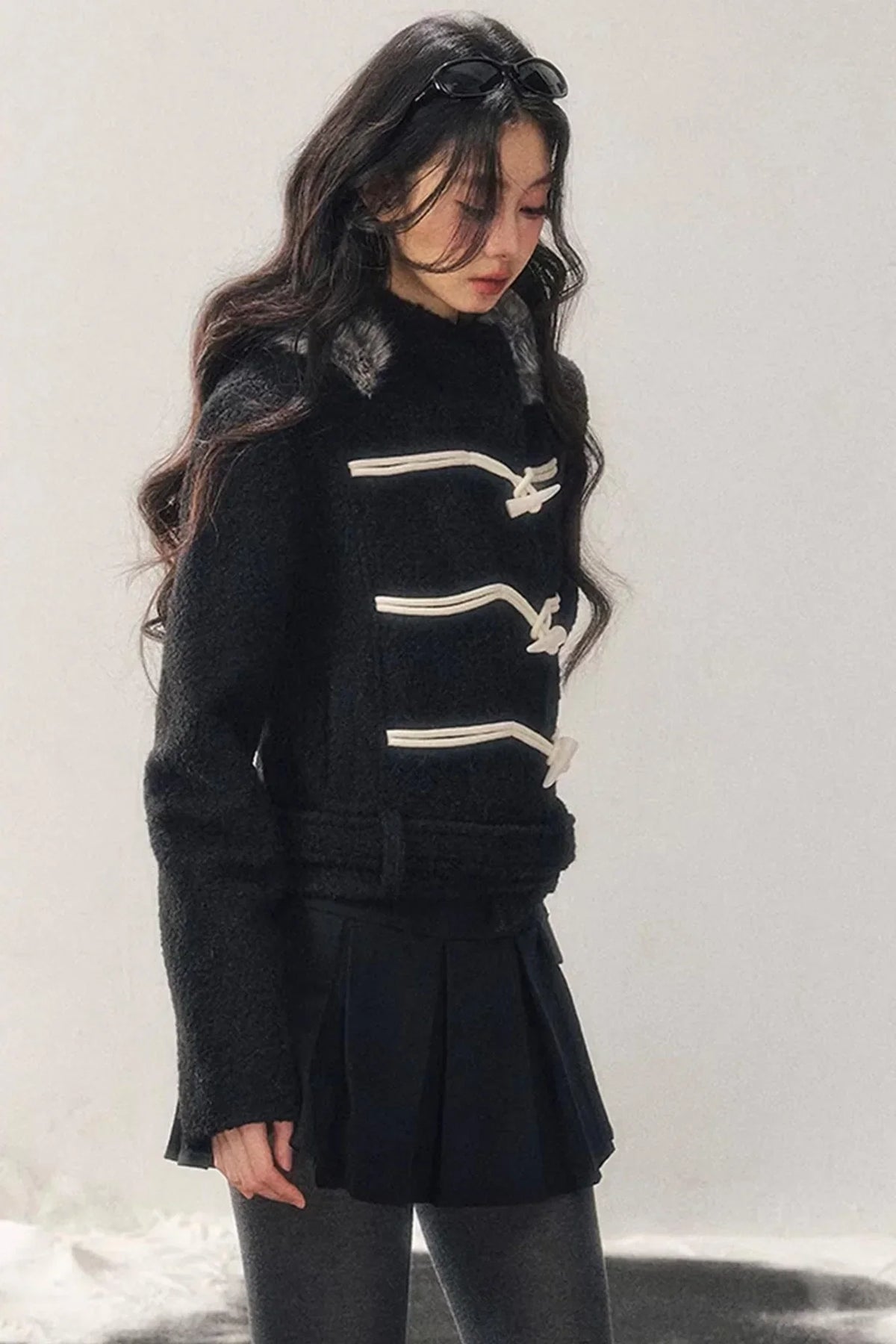 French Woolen Hooded Coat