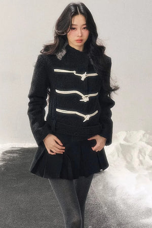 French Woolen Hooded Coat